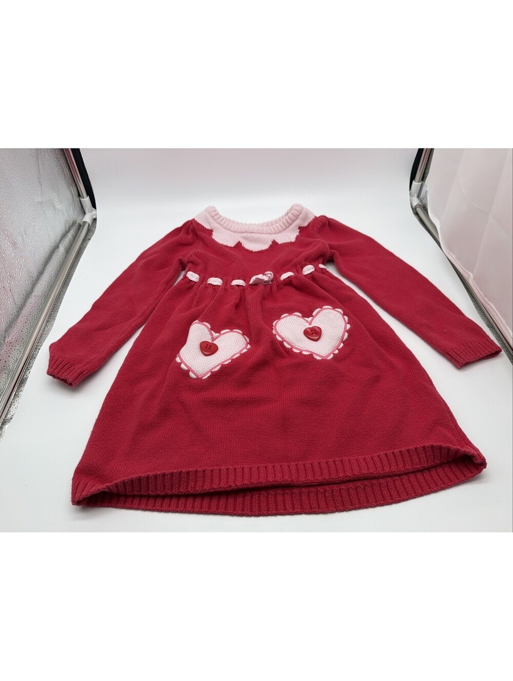 Gymboree Mini Valentine Girls Heart Sweater Dress Sz 3t Valentine's Day